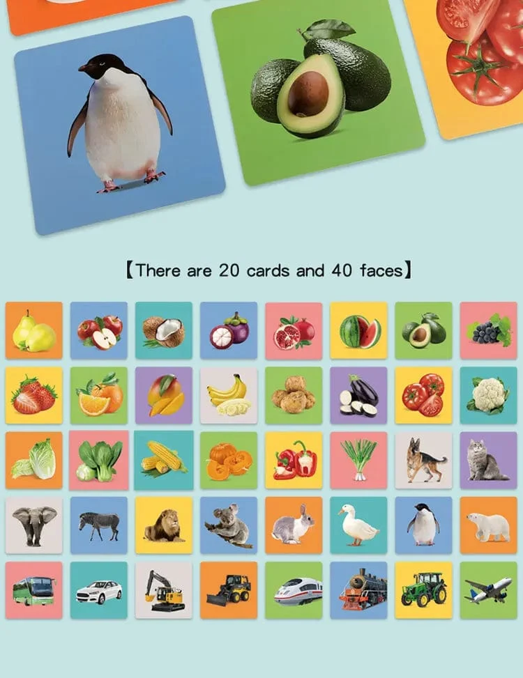 0-36M Baby Frühe Bildung Karte Schwarz Und Weiß Karten Farbe Training Visuelle Stimulation Montessori Form Tier Kognitiven Spielzeug