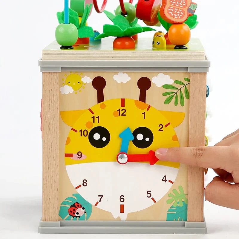 Montessori Holz Kinderspielzeug Multifunktions Perlen Schatzkiste Vorschule Baby Bausteine ​​Frühe Bildung Kinderspielzeug