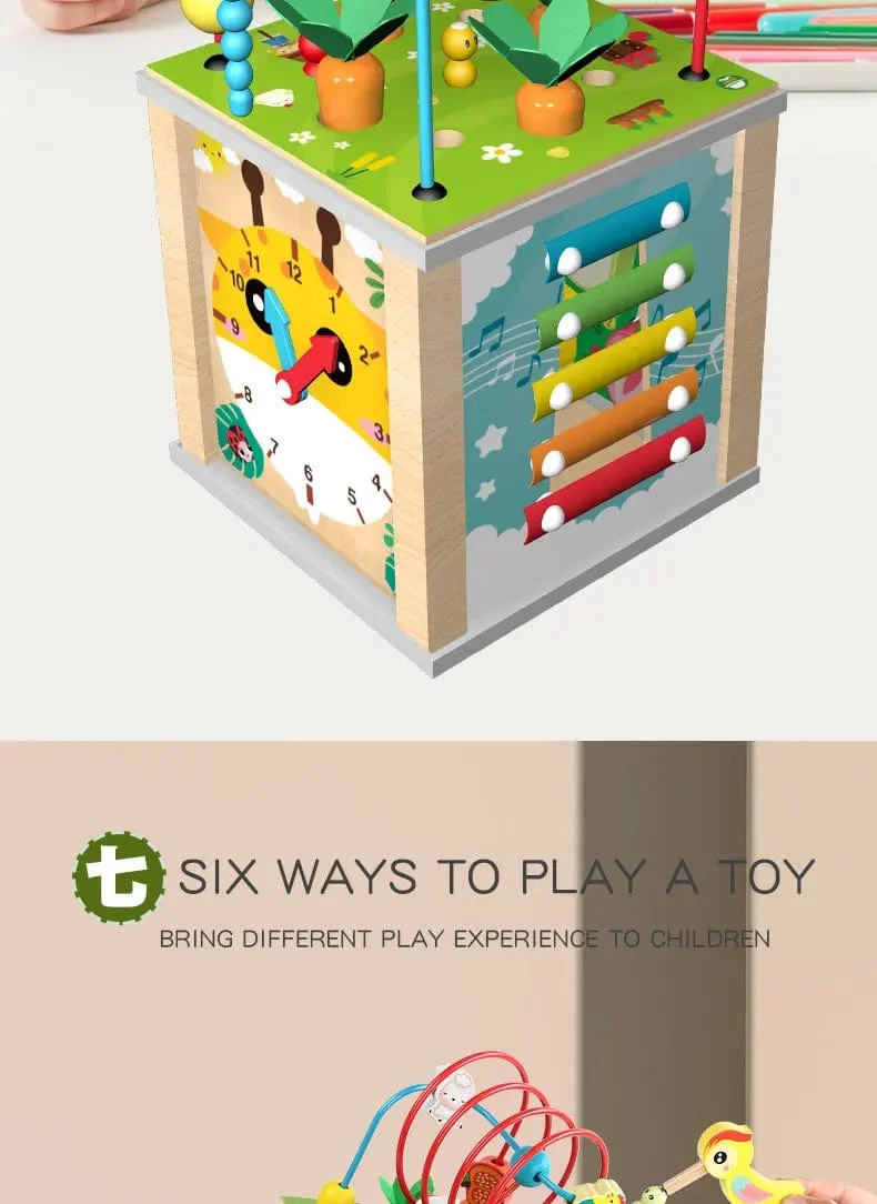 Montessori Holz Kinderspielzeug Multifunktions Perlen Schatzkiste Vorschule Baby Bausteine ​​Frühe Bildung Kinderspielzeug