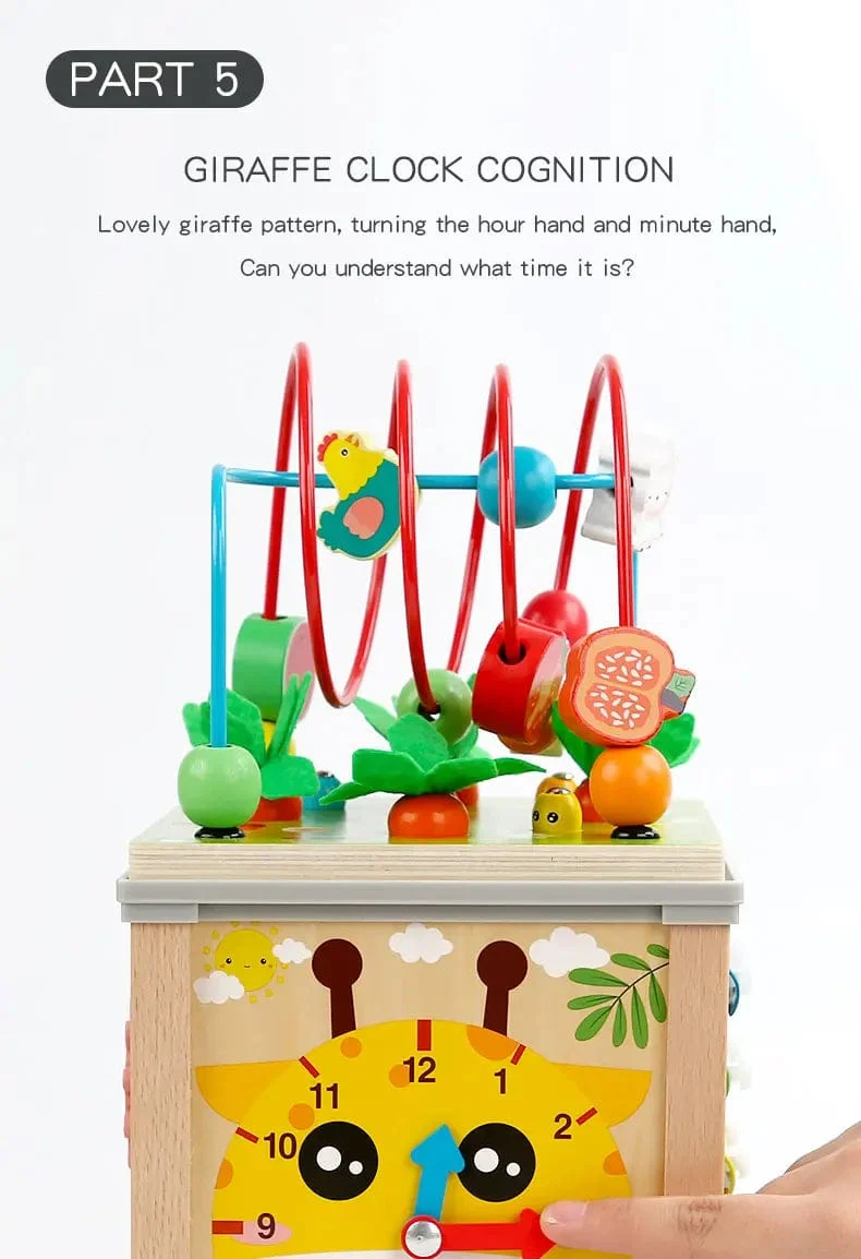Montessori Holz Kinderspielzeug Multifunktions Perlen Schatzkiste Vorschule Baby Bausteine ​​Frühe Bildung Kinderspielzeug
