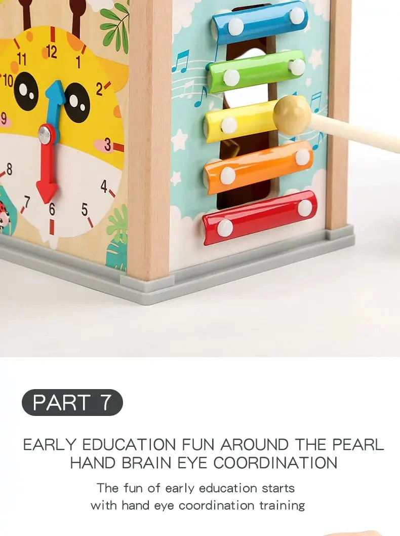Montessori Holz Kinderspielzeug Multifunktions Perlen Schatzkiste Vorschule Baby Bausteine ​​Frühe Bildung Kinderspielzeug