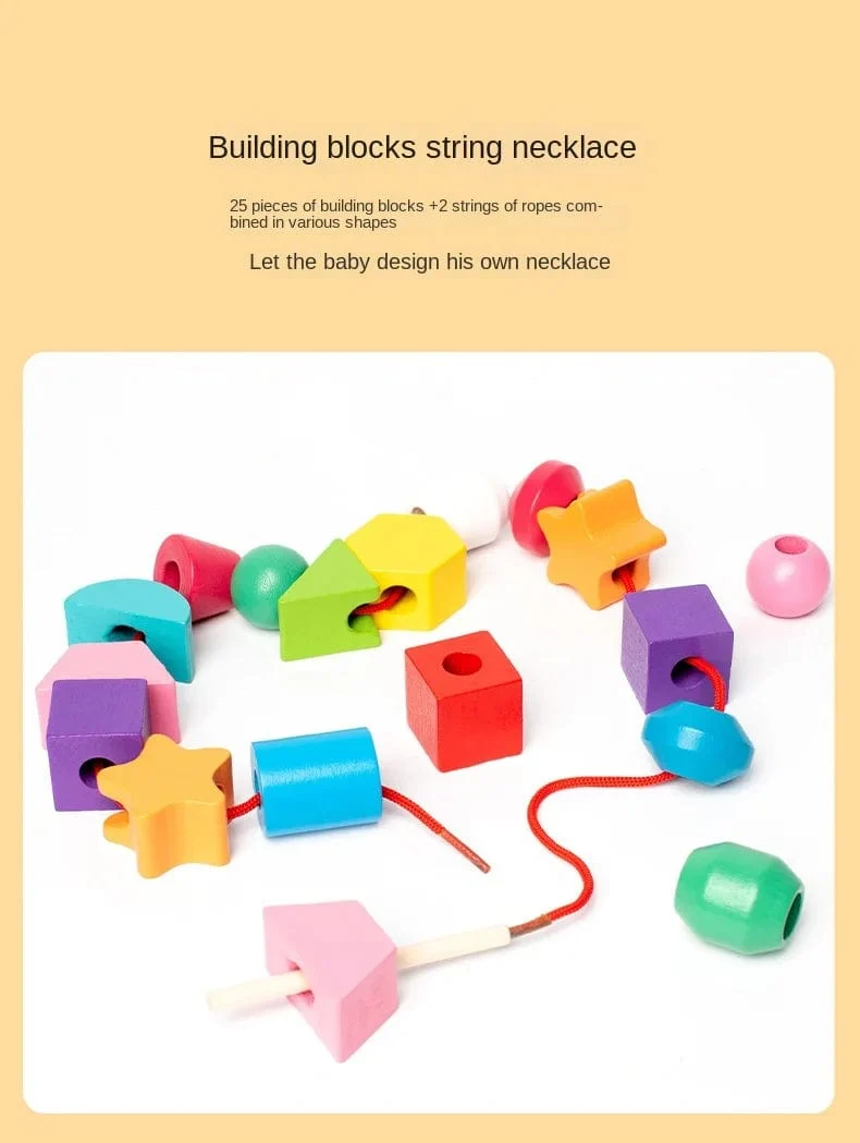 Montessori-Holzspielzeug, Farb- und Form-Matching-Puzzle-Spiel, bunte Perlen, Farberkennung, frühes Lernspielzeug, Geschenk für Kinder