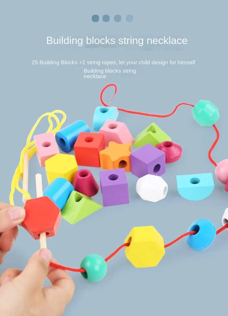 Montessori-Holzspielzeug, Farb- und Form-Matching-Puzzle-Spiel, bunte Perlen, Farberkennung, frühes Lernspielzeug, Geschenk für Kinder
