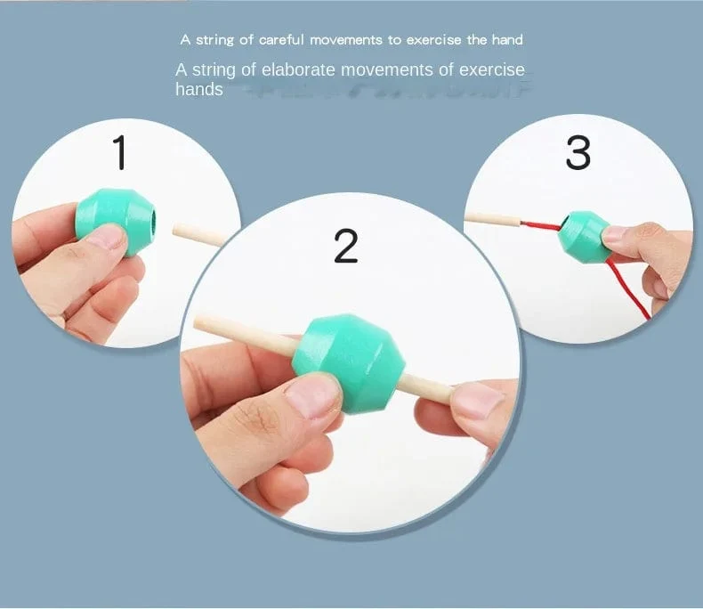 Montessori-Holzspielzeug, Farb- und Form-Matching-Puzzle-Spiel, bunte Perlen, Farberkennung, frühes Lernspielzeug, Geschenk für Kinder