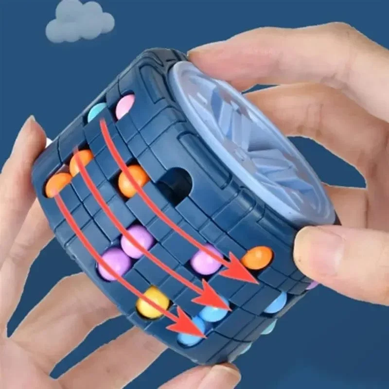 3D-Zylinder-Würfel-Spielzeug, magische Bohnen, Gyro, Drehen, Rutsche, Puzzle-Spiele, Stress abbauen, Kinder, pädagogisches Montessori-Säuglingsspielzeug, Geschenk