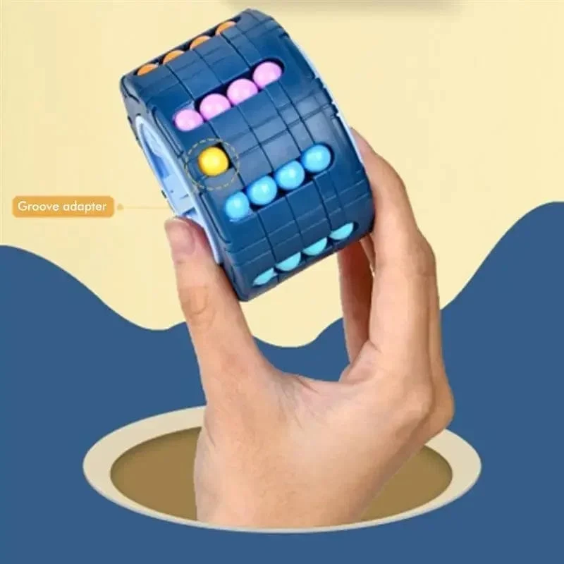 3D-Zylinder-Würfel-Spielzeug, magische Bohnen, Gyro, Drehen, Rutsche, Puzzle-Spiele, Stress abbauen, Kinder, pädagogisches Montessori-Säuglingsspielzeug, Geschenk