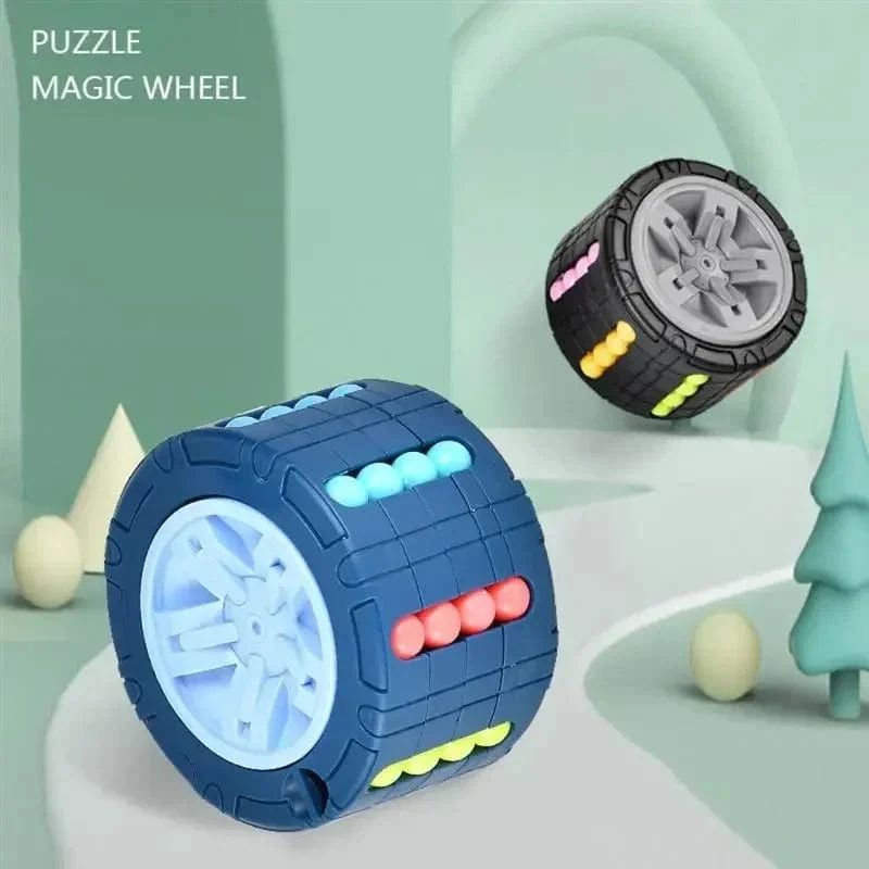 3D-Zylinder-Würfel-Spielzeug, magische Bohnen, Gyro, Drehen, Rutsche, Puzzle-Spiele, Stress abbauen, Kinder, pädagogisches Montessori-Säuglingsspielzeug, Geschenk
