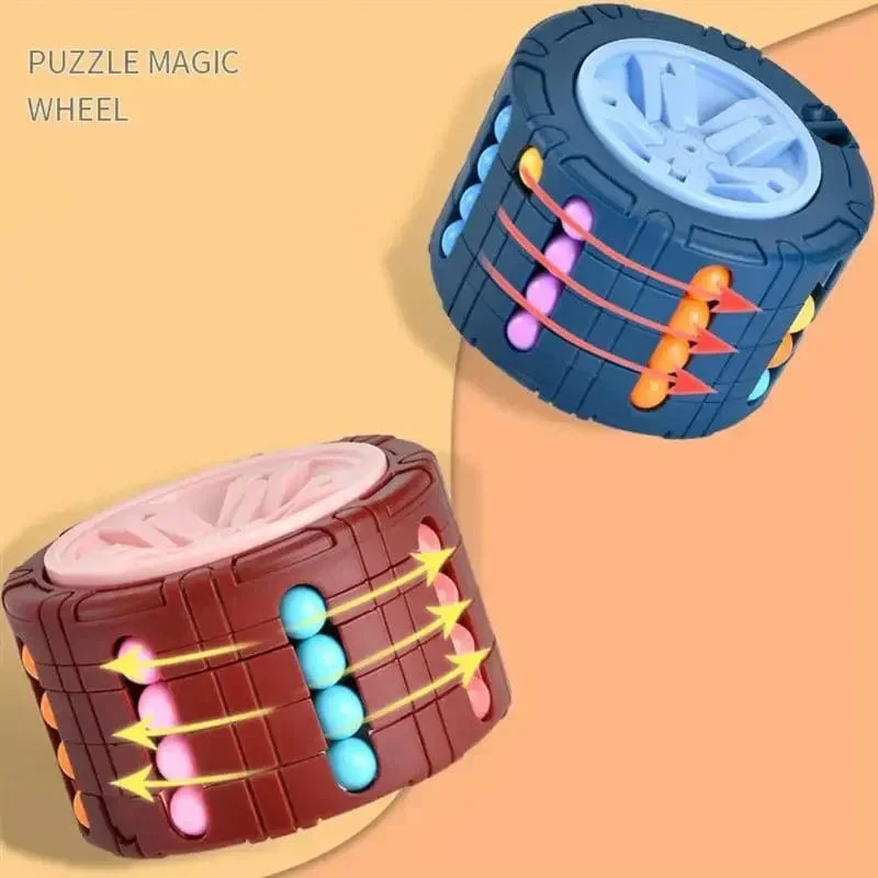 3D-Zylinder-Würfel-Spielzeug, magische Bohnen, Gyro, Drehen, Rutsche, Puzzle-Spiele, Stress abbauen, Kinder, pädagogisches Montessori-Säuglingsspielzeug, Geschenk