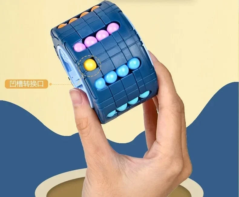 3D-Zylinder-Würfel-Spielzeug, magische Bohnen, Gyro, Drehen, Rutsche, Puzzle-Spiele, Stress abbauen, Kinder, pädagogisches Montessori-Säuglingsspielzeug, Geschenk