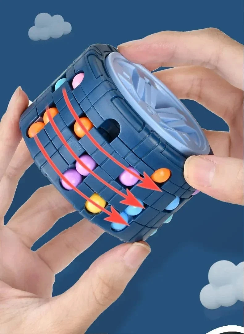 3D-Zylinder-Würfel-Spielzeug, magische Bohnen, Gyro, Drehen, Rutsche, Puzzle-Spiele, Stress abbauen, Kinder, pädagogisches Montessori-Säuglingsspielzeug, Geschenk