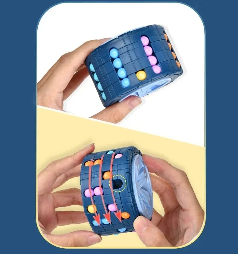 3D-Zylinder-Würfel-Spielzeug, magische Bohnen, Gyro, Drehen, Rutsche, Puzzle-Spiele, Stress abbauen, Kinder, pädagogisches Montessori-Säuglingsspielzeug, Geschenk