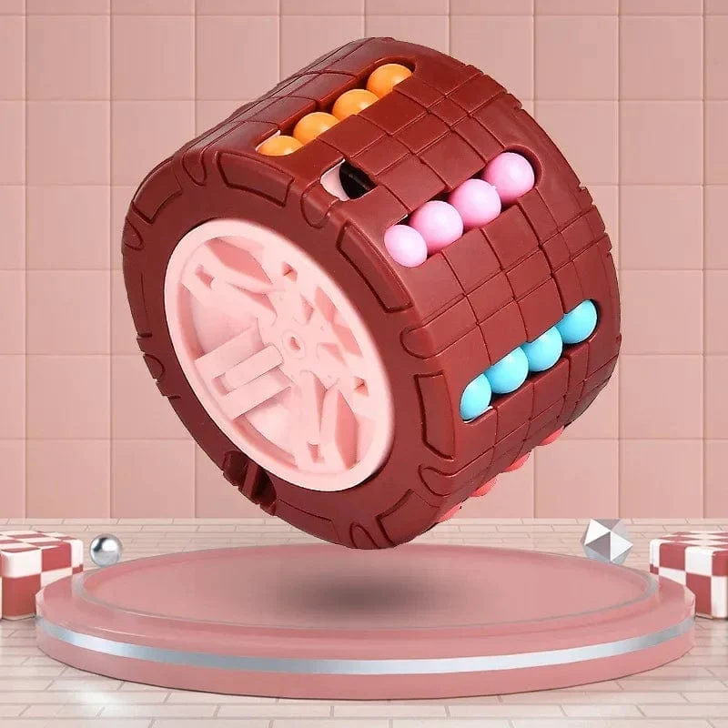 3D-Zylinder-Würfel-Spielzeug, magische Bohnen, Gyro, Drehen, Rutsche, Puzzle-Spiele, Stress abbauen, Kinder, pädagogisches Montessori-Säuglingsspielzeug, Geschenk