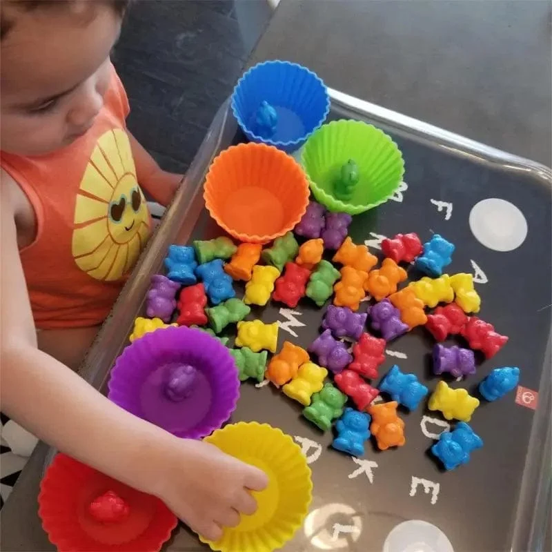 Regenbogen-Matching-Spiel für Kinder, Kognition, Regenbogen-Farbsortierung, Feinmotorik-Training, Montessori-Sensorik-Bildung, Puzzle-Spielzeug, Geschenk