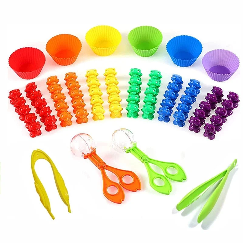 Regenbogen-Matching-Spiel für Kinder, Kognition, Regenbogen-Farbsortierung, Feinmotorik-Training, Montessori-Sensorik-Bildung, Puzzle-Spielzeug, Geschenk