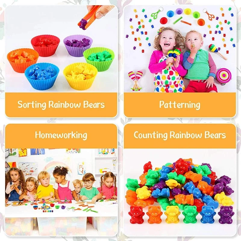 Regenbogen-Matching-Spiel für Kinder, Kognition, Regenbogen-Farbsortierung, Feinmotorik-Training, Montessori-Sensorik-Bildung, Puzzle-Spielzeug, Geschenk