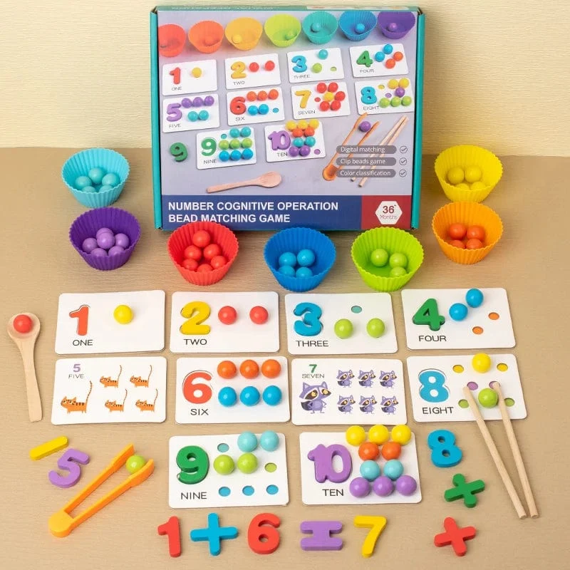 Clip Perlen Holz Spielzeug Kinder Sortierung Schüssel Kleinkind Lernen Aktivitäten Feine Motor Fähigkeiten Spielzeug Vorschule Früh Pädagogisches Montessori