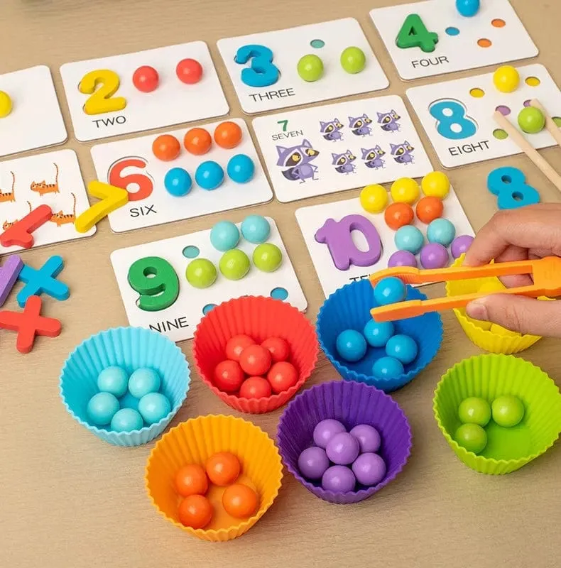 Clip Perlen Holz Spielzeug Kinder Sortierung Schüssel Kleinkind Lernen Aktivitäten Feine Motor Fähigkeiten Spielzeug Vorschule Früh Pädagogisches Montessori