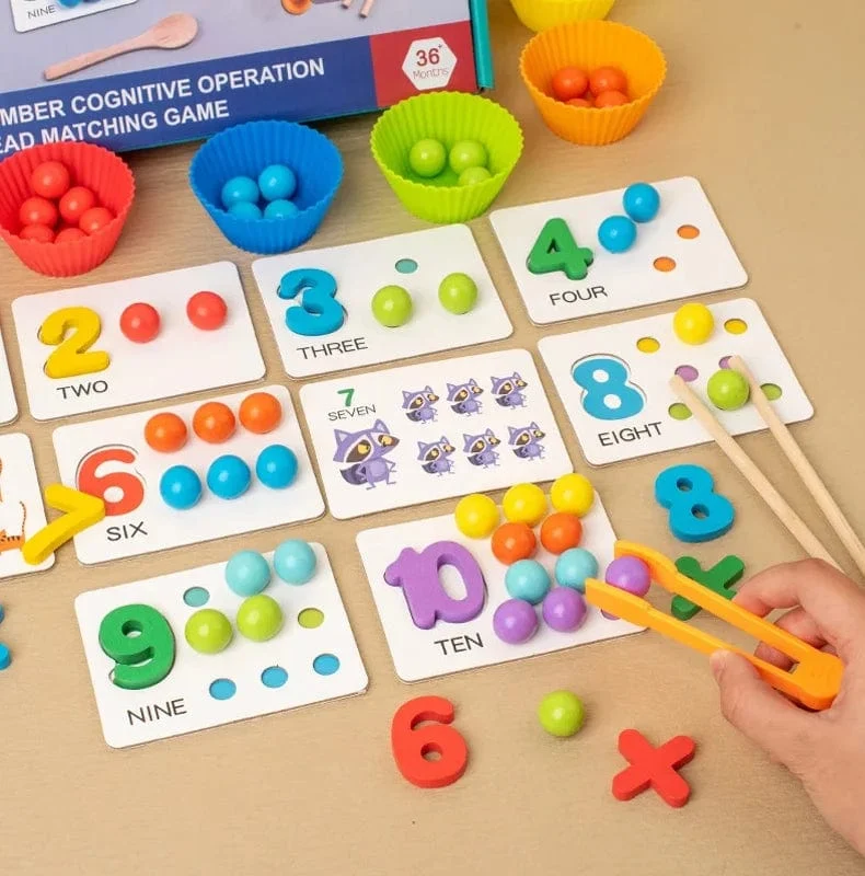 Clip Perlen Holz Spielzeug Kinder Sortierung Schüssel Kleinkind Lernen Aktivitäten Feine Motor Fähigkeiten Spielzeug Vorschule Früh Pädagogisches Montessori