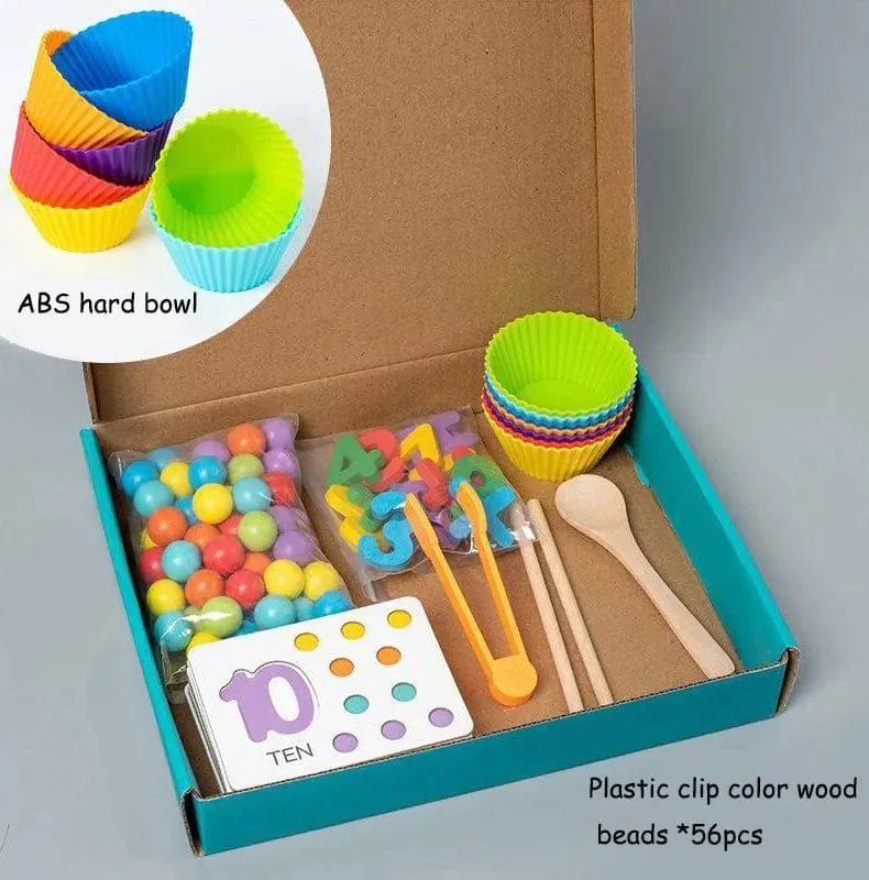 Clip Perlen Holz Spielzeug Kinder Sortierung Schüssel Kleinkind Lernen Aktivitäten Feine Motor Fähigkeiten Spielzeug Vorschule Früh Pädagogisches Montessori