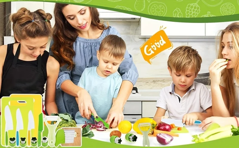17-teiliges Montessori-Kochset mit Küchenutensilien – echtes Kocherlebnis für Kinder