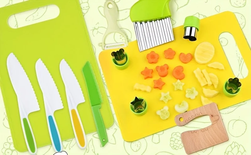 17-teiliges Montessori-Kochset mit Küchenutensilien – echtes Kocherlebnis für Kinder