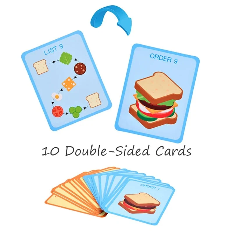 Kinder Pretend Play Küche Spielzeug Hamburger Sandwich Simulation Lebensmittel Matching Spiele Montessori Pädagogisches Holz Stapeln Spielzeug