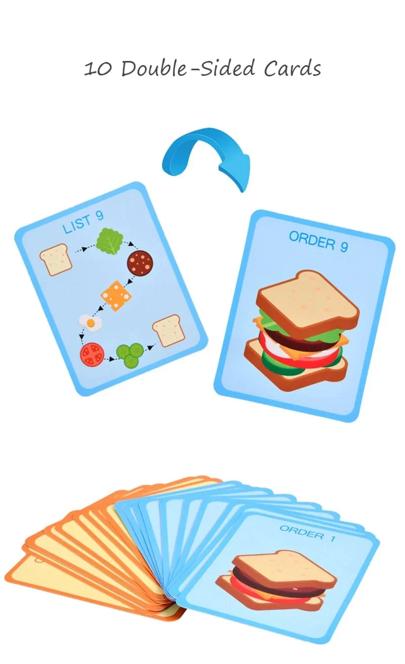 Kinder Pretend Play Küche Spielzeug Hamburger Sandwich Simulation Lebensmittel Matching Spiele Montessori Pädagogisches Holz Stapeln Spielzeug