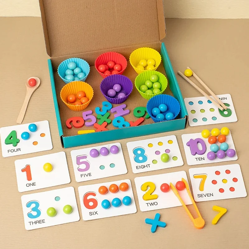 Montessori Mathematik Zählen Sortierung Spielzeug Clip Perlen Matching Spiele Feinmotorik Zahlen Farbe Sensorische Pädagogische Spielzeug Für Kind