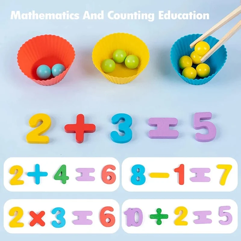 Montessori Mathematik Zählen Sortierung Spielzeug Clip Perlen Matching Spiele Feinmotorik Zahlen Farbe Sensorische Pädagogische Spielzeug Für Kind