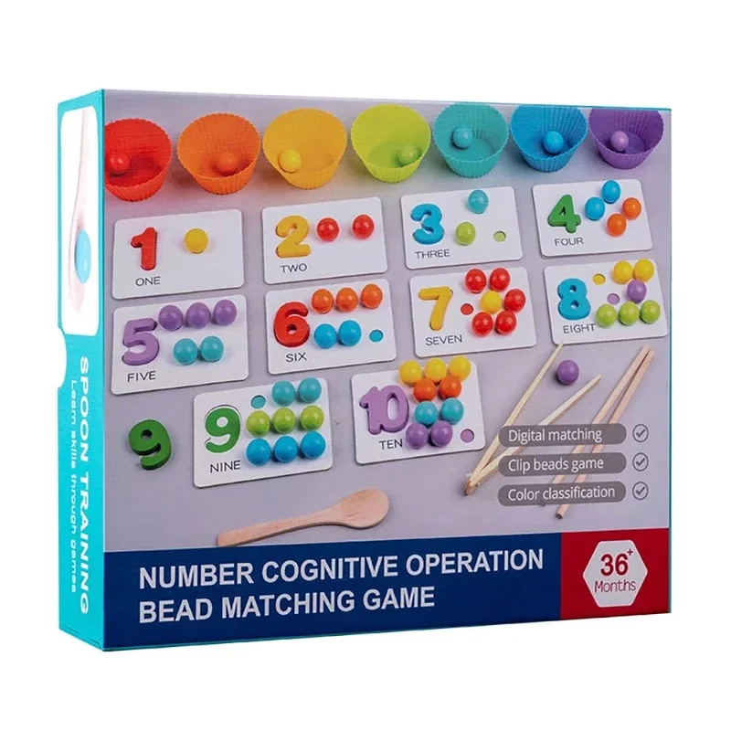 Montessori Mathematik Zählen Sortierung Spielzeug Clip Perlen Matching Spiele Feinmotorik Zahlen Farbe Sensorische Pädagogische Spielzeug Für Kind