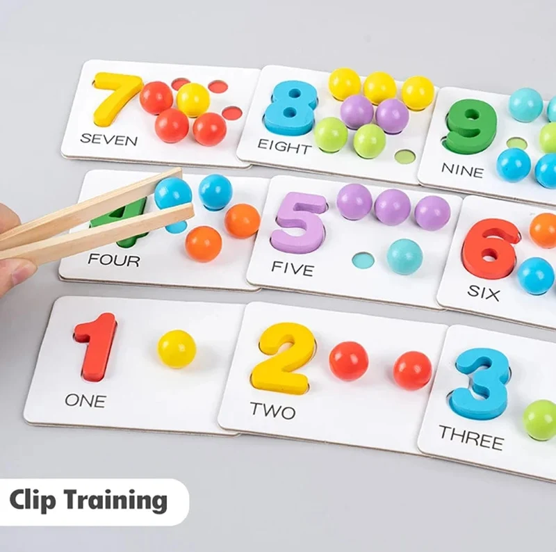 Montessori Mathematik Zählen Sortierung Spielzeug Clip Perlen Matching Spiele Feinmotorik Zahlen Farbe Sensorische Pädagogische Spielzeug Für Kind