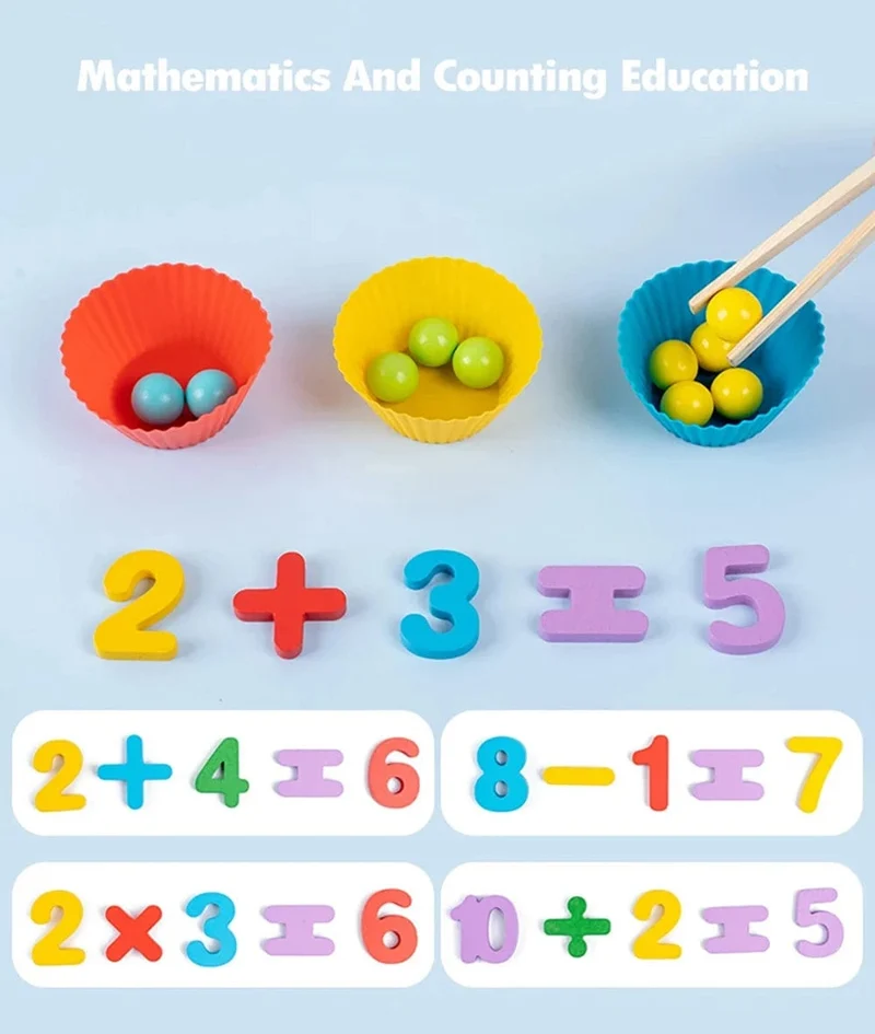 Montessori Mathematik Zählen Sortierung Spielzeug Clip Perlen Matching Spiele Feinmotorik Zahlen Farbe Sensorische Pädagogische Spielzeug Für Kind