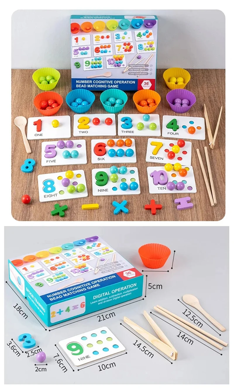 Montessori Mathematik Zählen Sortierung Spielzeug Clip Perlen Matching Spiele Feinmotorik Zahlen Farbe Sensorische Pädagogische Spielzeug Für Kind