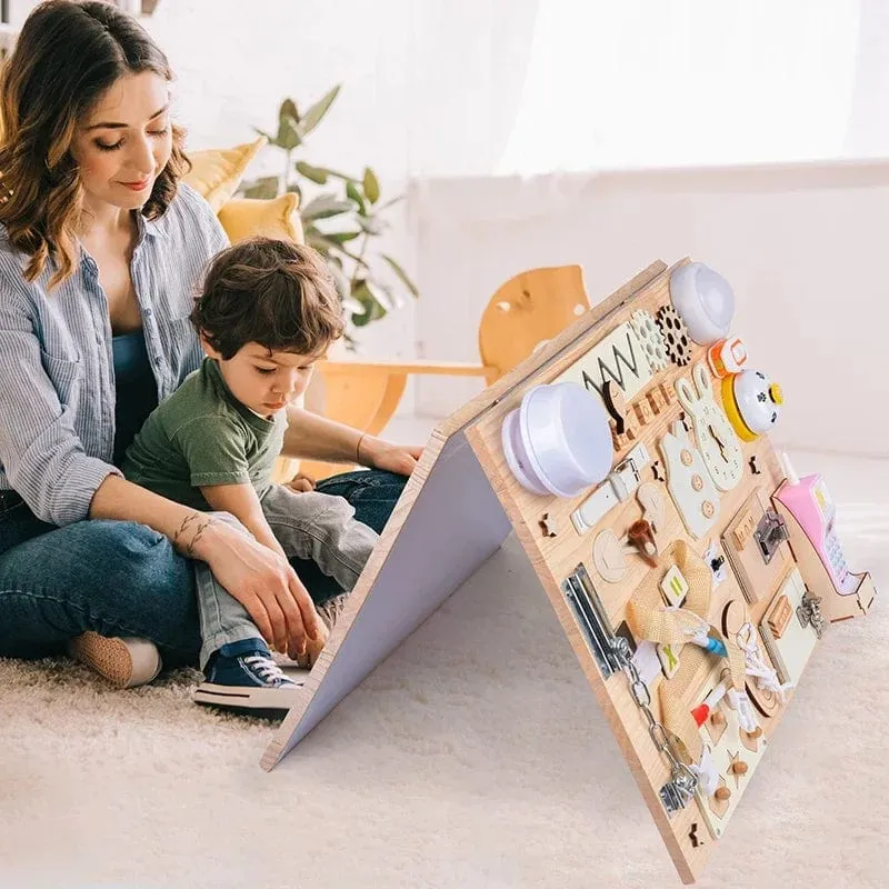 Busy Board Zubehör DIY Spielzeug Teil Holz Spielzeug Metall Schlösser Leder Schnalle Montessori Pädagogisches Spiele Intellektuelle Entwicklung