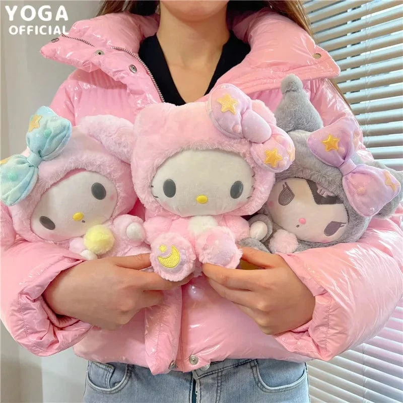 Sanrio Plushies 12/20cm Süße Zimtrolle Kuromi Pochacco Kawaii Plüschpuppe Weiches Plüsch-Geburtstagsgeschenk für Kinder