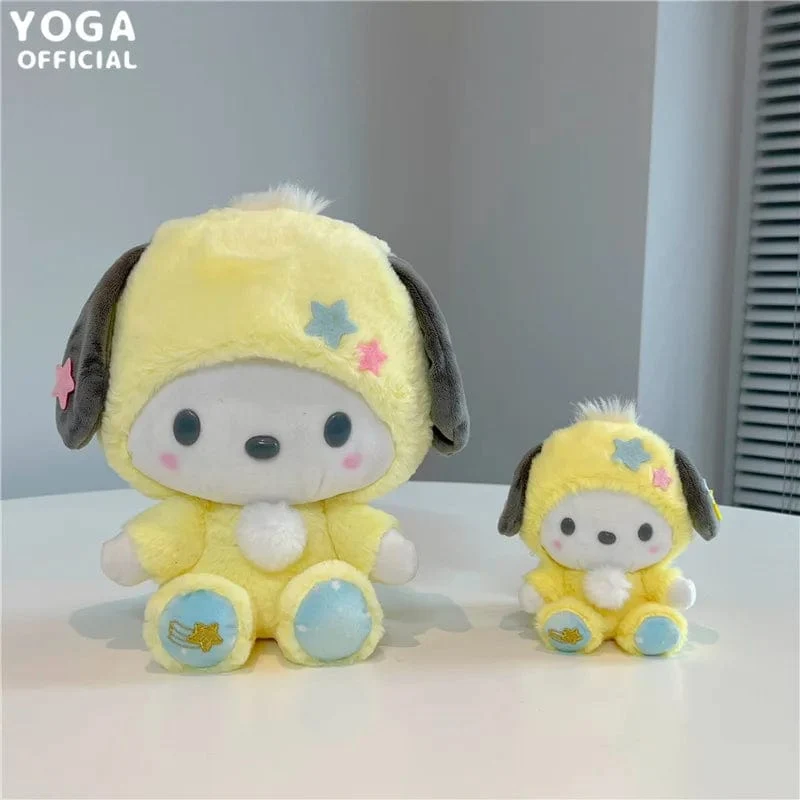 Sanrio Plushies 12/20cm Süße Zimtrolle Kuromi Pochacco Kawaii Plüschpuppe Weiches Plüsch-Geburtstagsgeschenk für Kinder