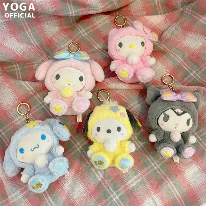 Sanrio Plushies 12/20cm Süße Zimtrolle Kuromi Pochacco Kawaii Plüschpuppe Weiches Plüsch-Geburtstagsgeschenk für Kinder
