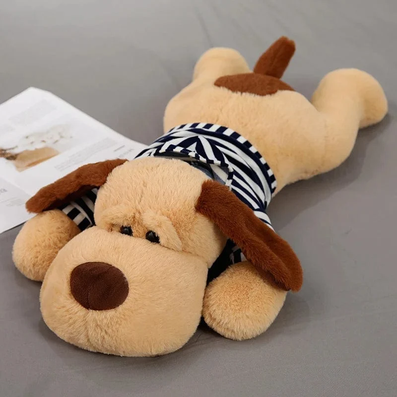 Riesiges Hundeplüschtier, großer schlafender Hund, ausgestopfter Welpe, Puppe, weiches Tierspielzeug, Cartoon-Kissen, Baby-Rückenkissen, Mädchen, Geburtstagsgeschenk