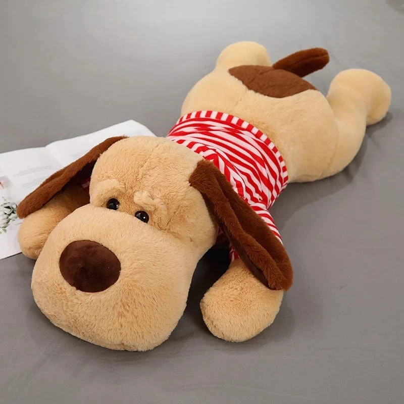 Riesiges Hundeplüschtier, großer schlafender Hund, ausgestopfter Welpe, Puppe, weiches Tierspielzeug, Cartoon-Kissen, Baby-Rückenkissen, Mädchen, Geburtstagsgeschenk
