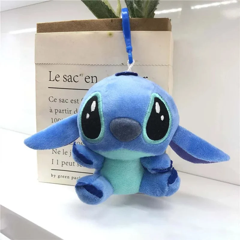 10 cm Kawaii Disney Stitch Plüschpuppen Schlüsselanhänger Niedlicher Engel Stitch Ehepartner Gefüllte Plüschtiere Anhänger Kinder Geburtstagsgeschenk