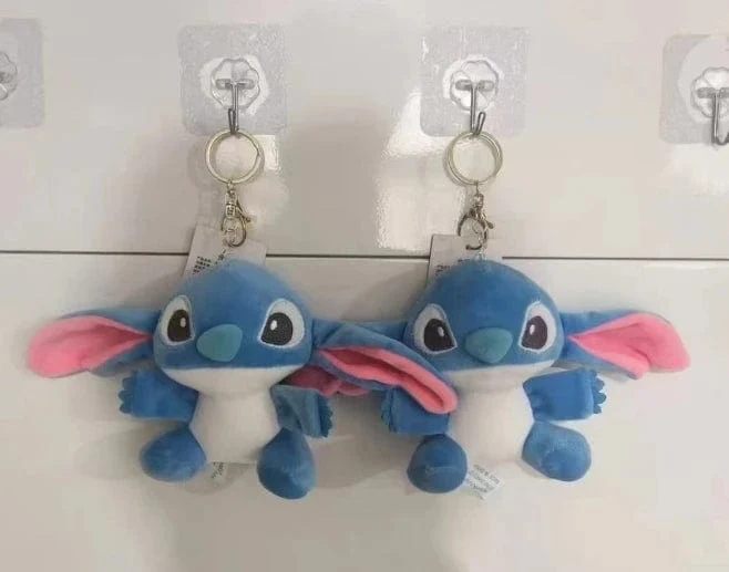 10 cm Kawaii Disney Stitch Plüschpuppen Schlüsselanhänger Niedlicher Engel Stitch Ehepartner Gefüllte Plüschtiere Anhänger Kinder Geburtstagsgeschenk