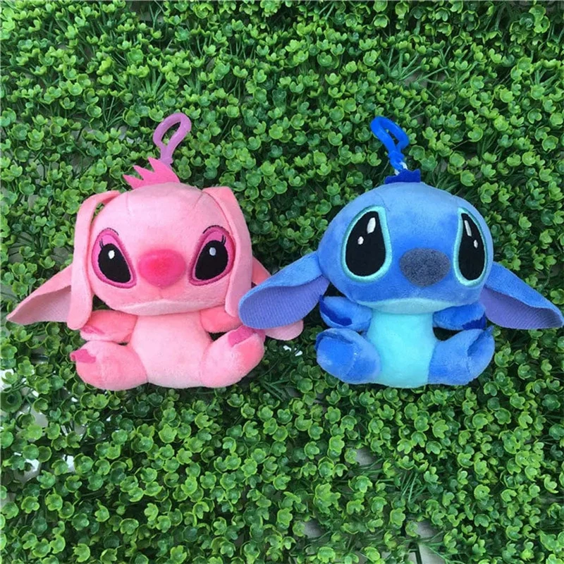 10 cm Kawaii Disney Stitch Plüschpuppen Schlüsselanhänger Niedlicher Engel Stitch Ehepartner Gefüllte Plüschtiere Anhänger Kinder Geburtstagsgeschenk