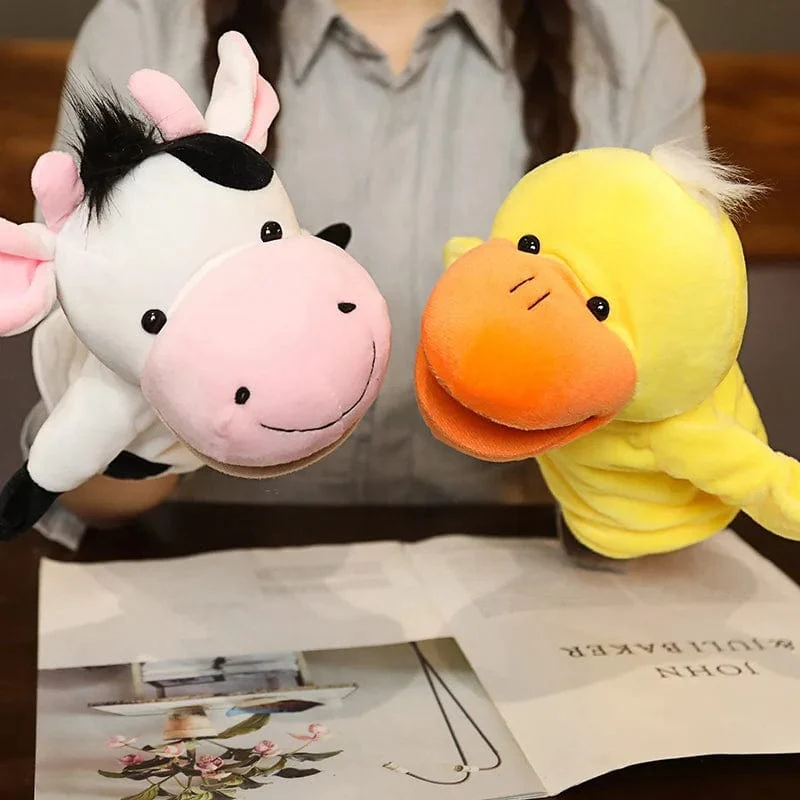 Weiche Stofftierpuppe, Tierplüschpuppe, pädagogisches Babyspielzeug, Löwe, Elefant, Affe, Giraffe, Tiger, Hase, Kawaii, Handfingerpuppe