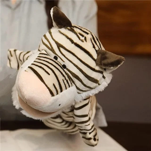 Weiche Stofftierpuppe, Tierplüschpuppe, pädagogisches Babyspielzeug, Löwe, Elefant, Affe, Giraffe, Tiger, Hase, Kawaii, Handfingerpuppe