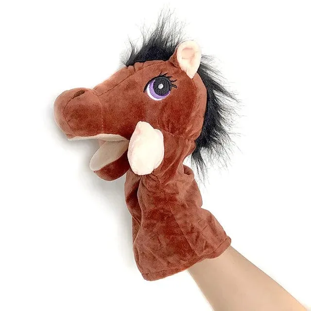 Weiche Stofftierpuppe, Tierplüschpuppe, pädagogisches Babyspielzeug, Löwe, Elefant, Affe, Giraffe, Tiger, Hase, Kawaii, Handfingerpuppe
