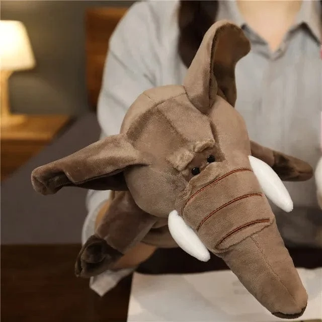 Weiche Stofftierpuppe, Tierplüschpuppe, pädagogisches Babyspielzeug, Löwe, Elefant, Affe, Giraffe, Tiger, Hase, Kawaii, Handfingerpuppe