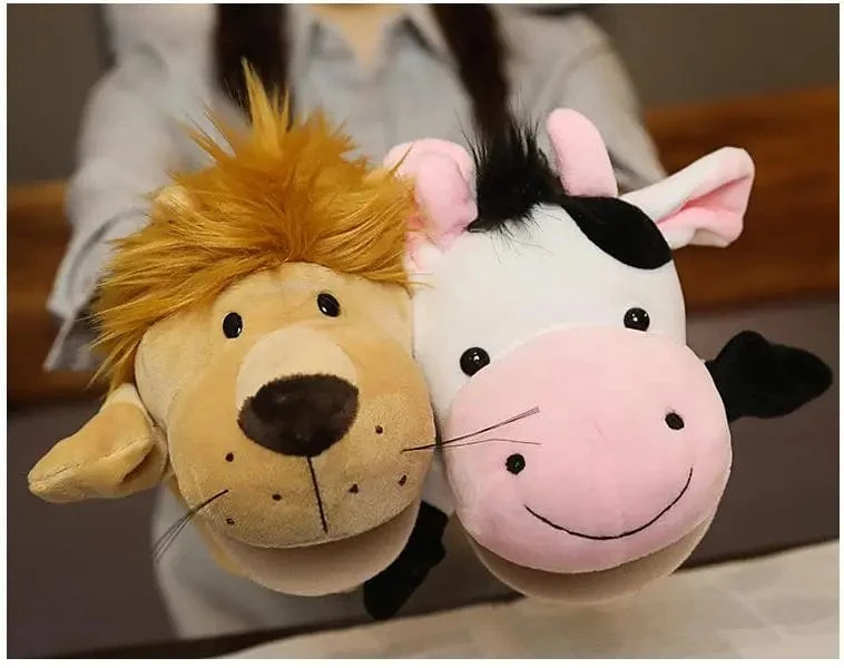 Weiche Stofftierpuppe, Tierplüschpuppe, pädagogisches Babyspielzeug, Löwe, Elefant, Affe, Giraffe, Tiger, Hase, Kawaii, Handfingerpuppe