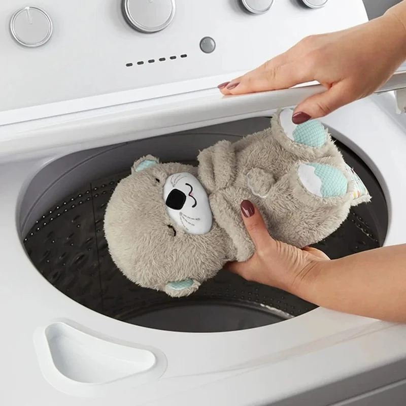 Baby Breathe Bear beruhigt Baby Otter Plüschtier Kinder beruhigende Musik Schlafbegleiter Ton und Licht gefüllte Puppe Spielzeug Geschenke
