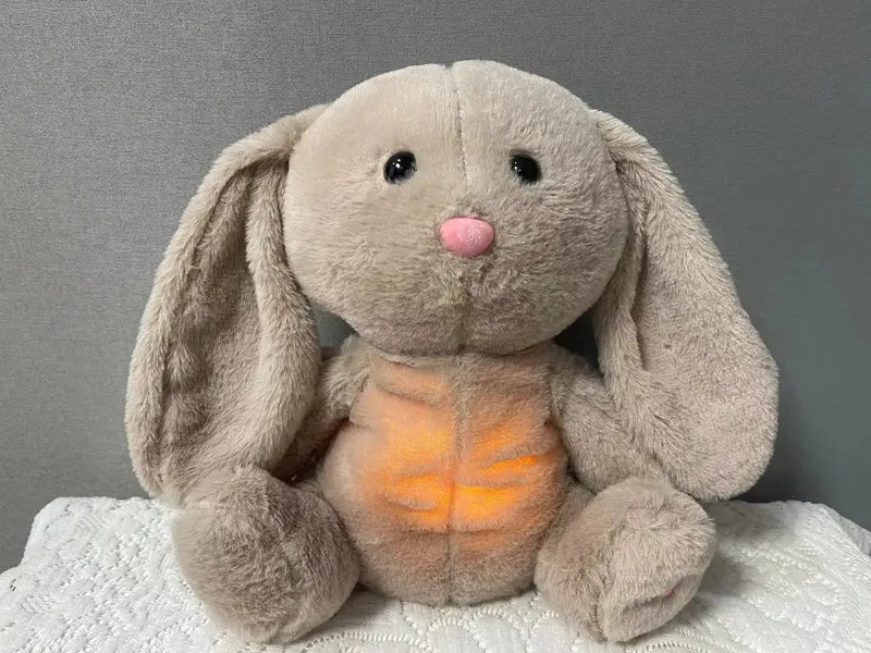 Baby Breathe Bear beruhigt Baby Otter Plüschtier Kinder beruhigende Musik Schlafbegleiter Ton und Licht gefüllte Puppe Spielzeug Geschenke
