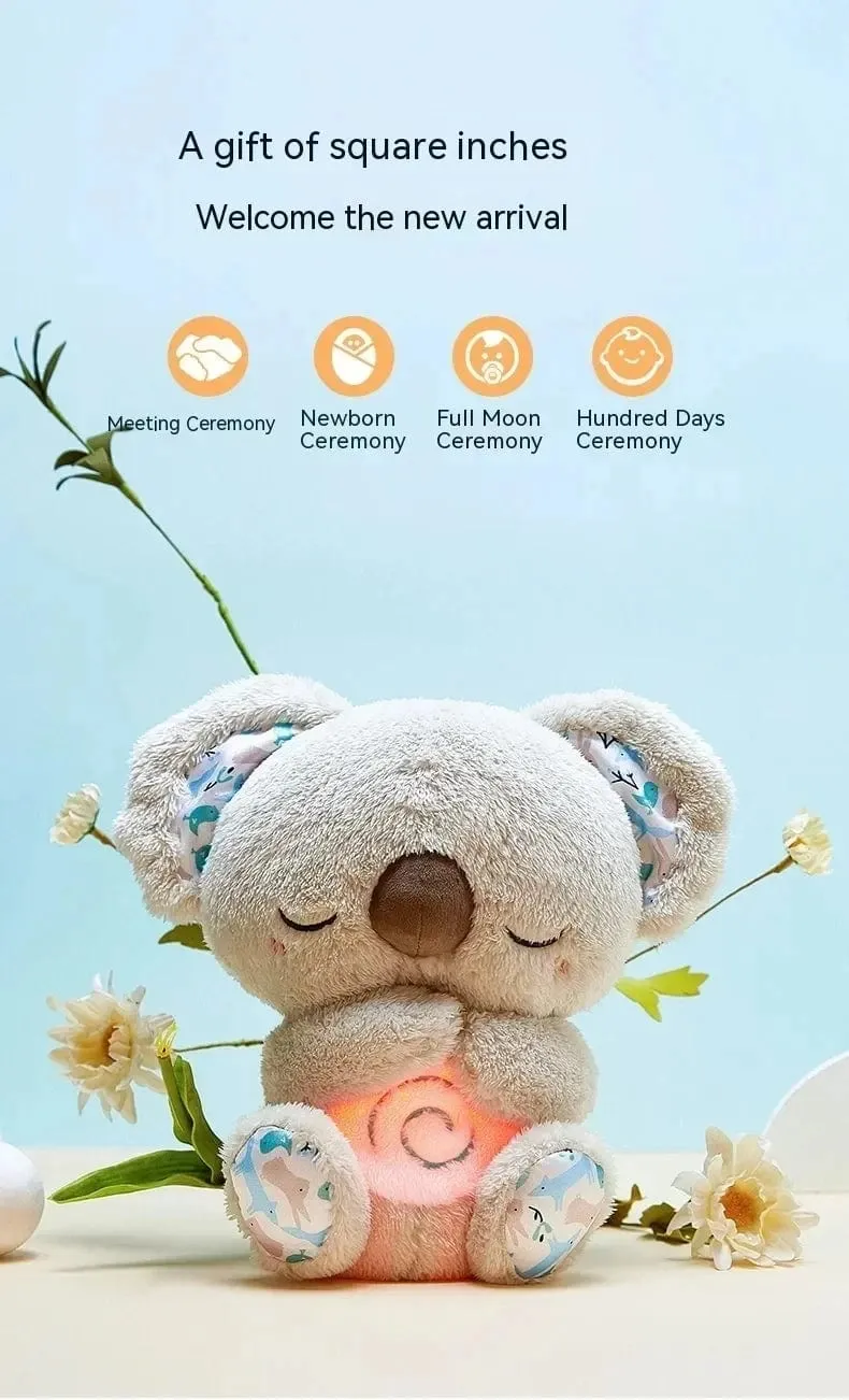 Baby Breathe Bear beruhigt Baby Otter Plüschtier Kinder beruhigende Musik Schlafbegleiter Ton und Licht gefüllte Puppe Spielzeug Geschenke